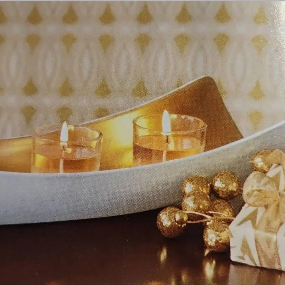 🩵NIB PartyLite White & Gold Embrace Centerpiece Candle Holder - Picture 5 of 12